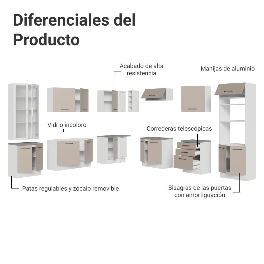 Foto 5 pulgar | Cocina Integral Completa Armario De Vidrio Madesa Agata Bc 1