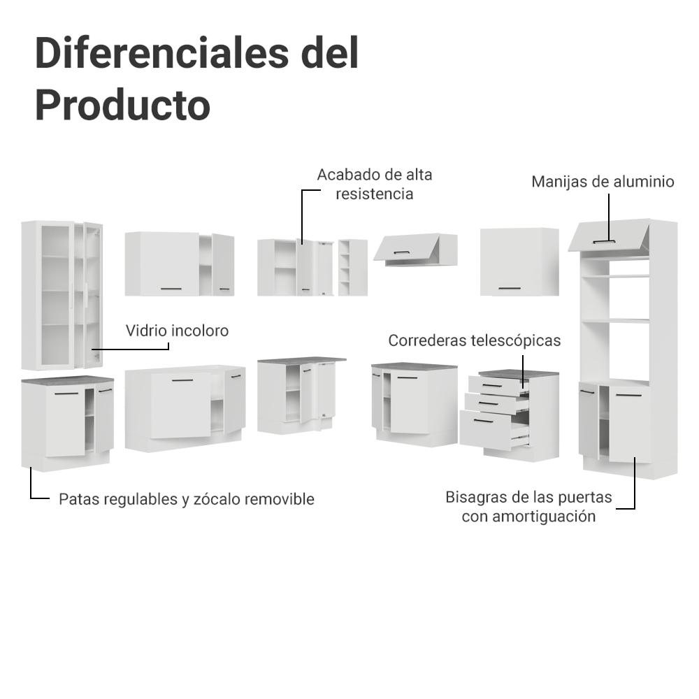 Foto 5 pulgar | Cocina Integral Completa Armario De Vidrio Madesa Agata Bb 1