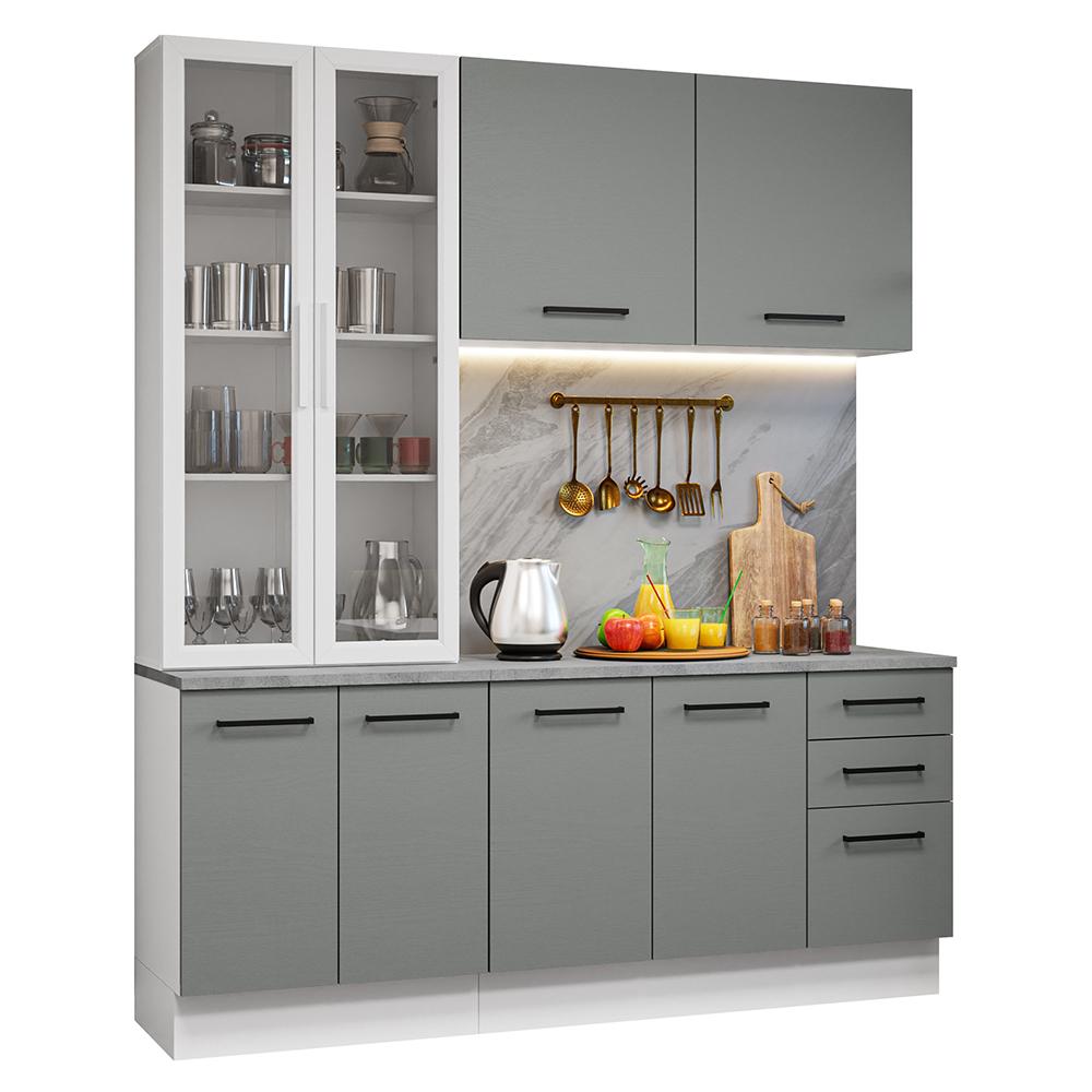 Cocina Integral Completa Armario De Vidrio Madesa Agata Bb 01