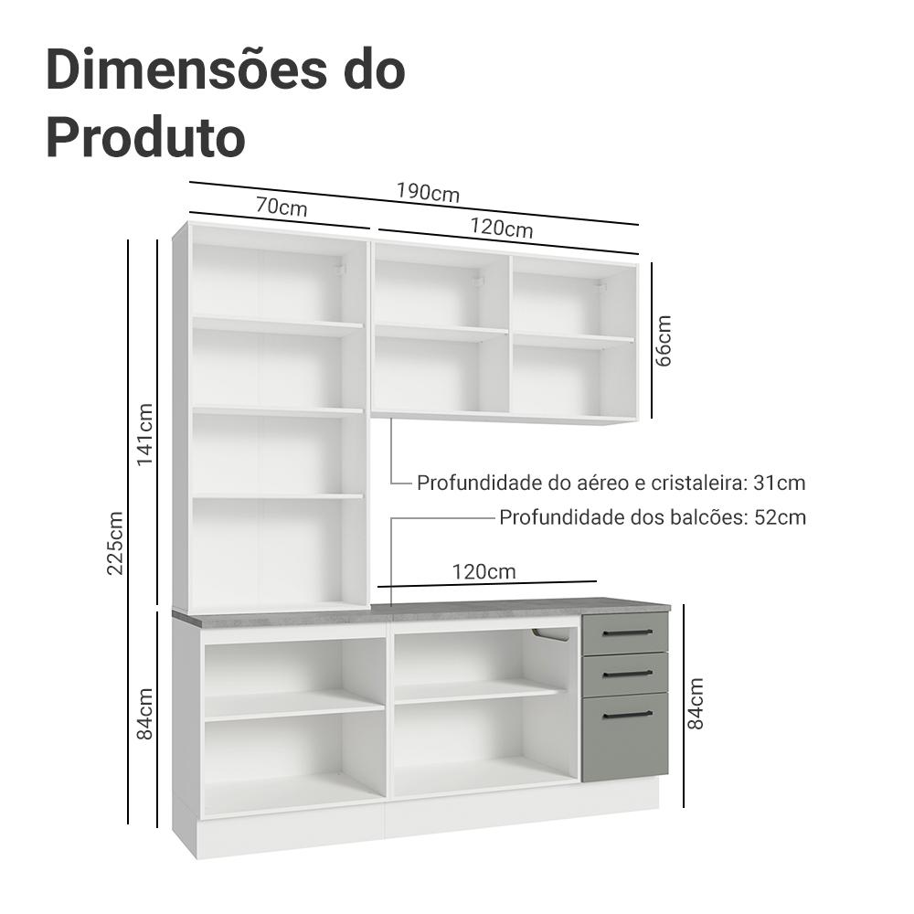Foto 4 pulgar | Cocina Integral Completa Armario De Vidrio Madesa Agata Bb 01
