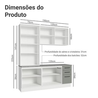 Foto 3 | Cocina Integral Completa Armario De Vidrio Madesa Agata Bb 01