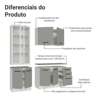 Foto 5 | Cocina Integral Completa Armario De Vidrio Madesa Agata Bb 01