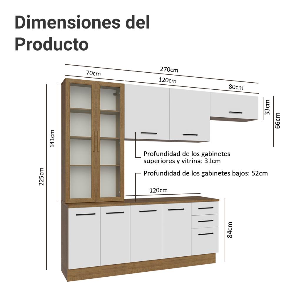 Foto 4 pulgar | Cocina Integral Completa Armario De Vidrio Madesa Agata Mb 3