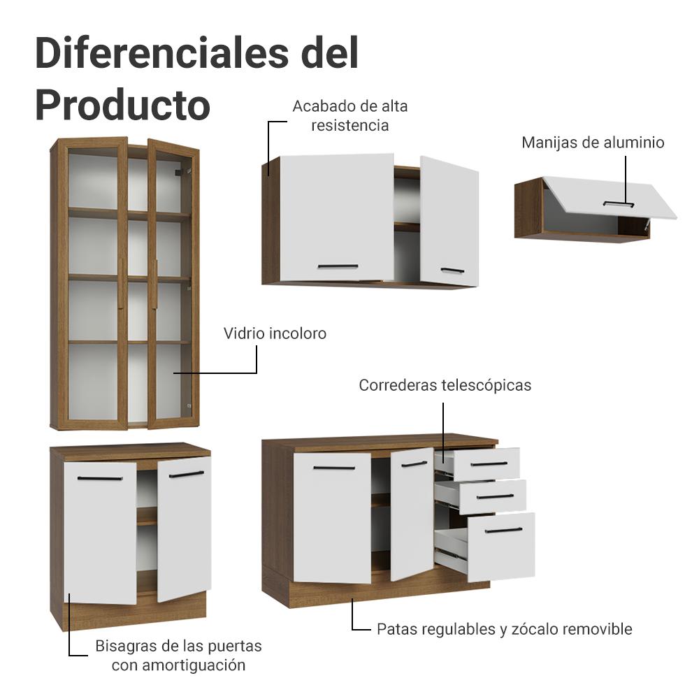 Foto 5 pulgar | Cocina Integral Completa Armario De Vidrio Madesa Agata Mb 3