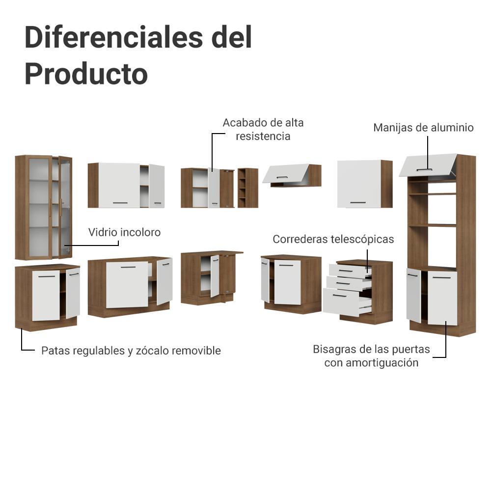 Foto 5 pulgar | Cocina Integral Completa Armario De Vidrio Madesa Agata Mb 1