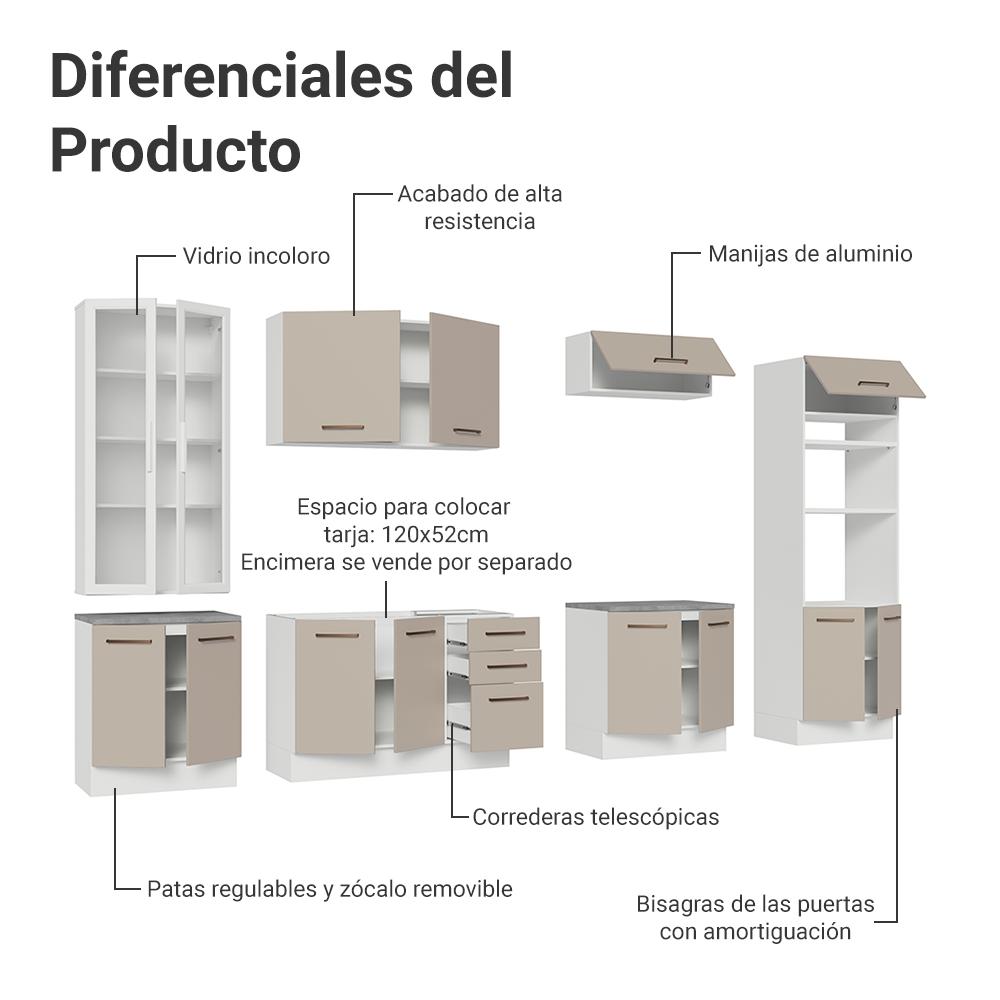 Foto 5 | Cocina Integral Completa Armario De Vidrio Madesa Agata Bc 03