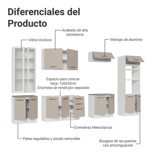 Foto 5 | Cocina Integral Completa Armario De Vidrio Madesa Agata Bc 03