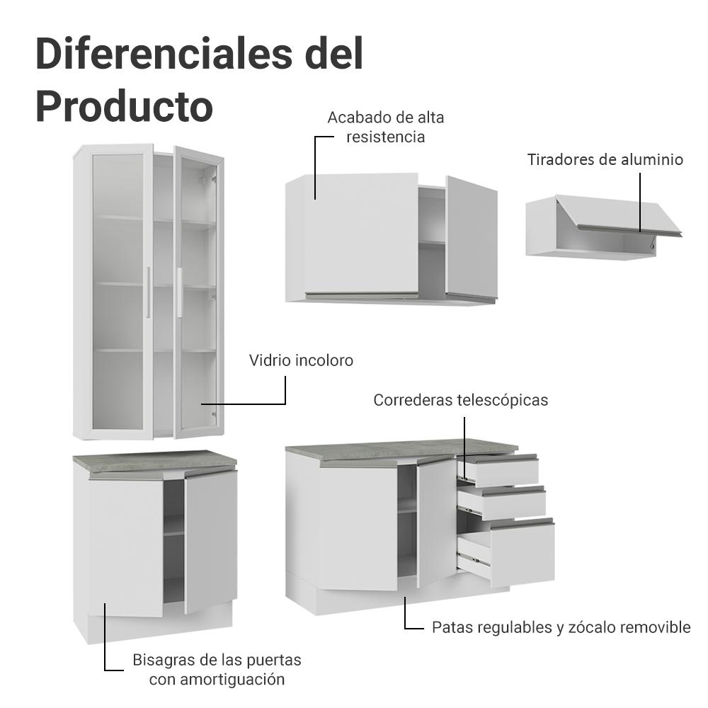 Foto 5 pulgar | Cocina Integral Completa Armario De Vidrio Madesa Glamy Bb16