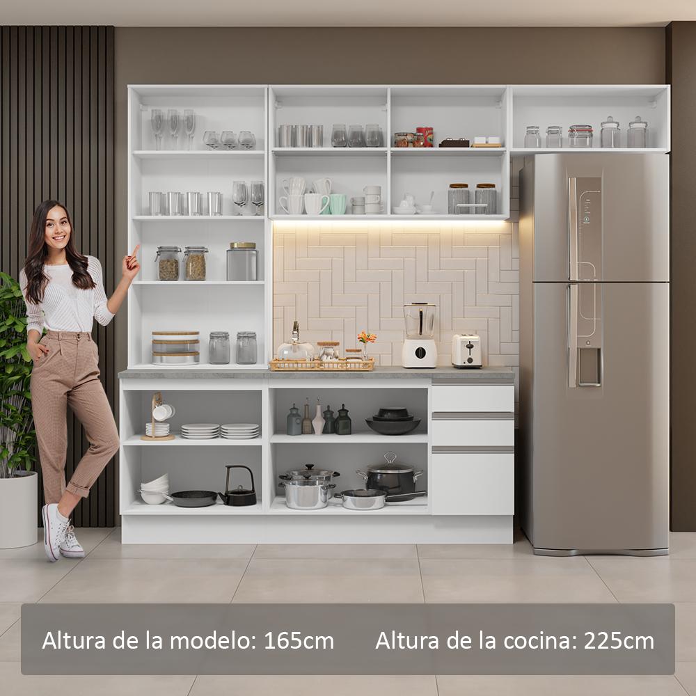 Foto 6 pulgar | Cocina Integral Completa Armario De Vidrio Madesa Glamy Bb16