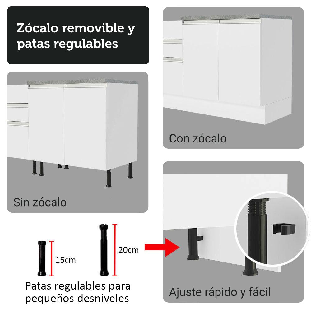 Foto 9 pulgar | Cocina Integral Completa Armario De Vidrio Madesa Glamy Bb16