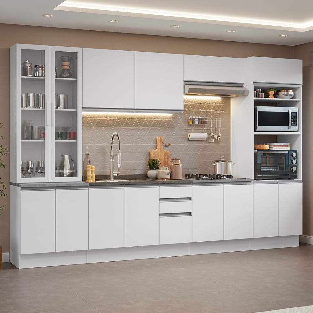 Foto 3 pulgar | Cocina Integral Completa Armario De Vidrio Madesa Glamy Bb 1