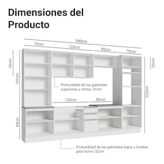 Foto 3 | Cocina Integral Completa Armario De Vidrio Madesa Glamy Bb 1