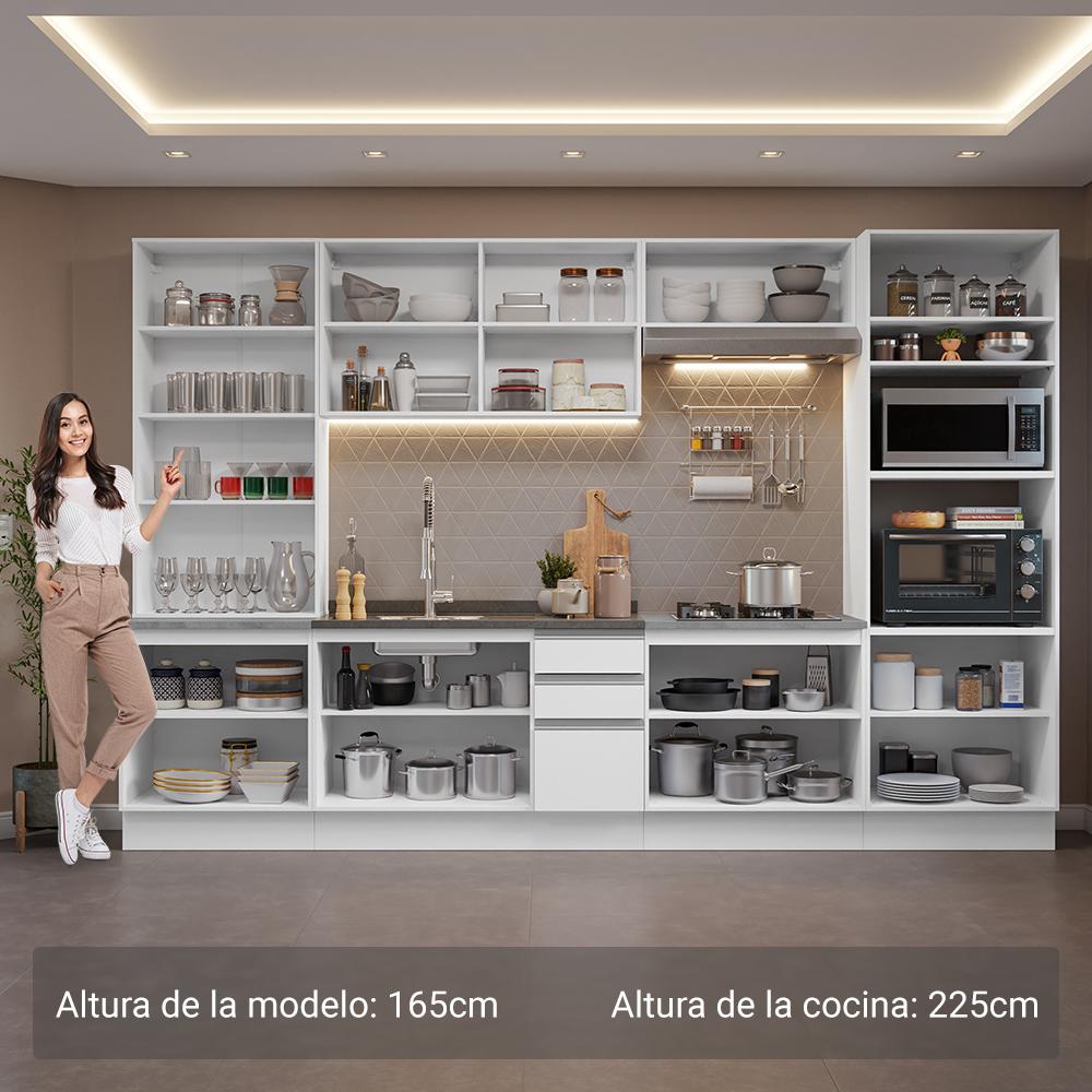 Foto 5 pulgar | Cocina Integral Completa Armario De Vidrio Madesa Glamy Bb 1