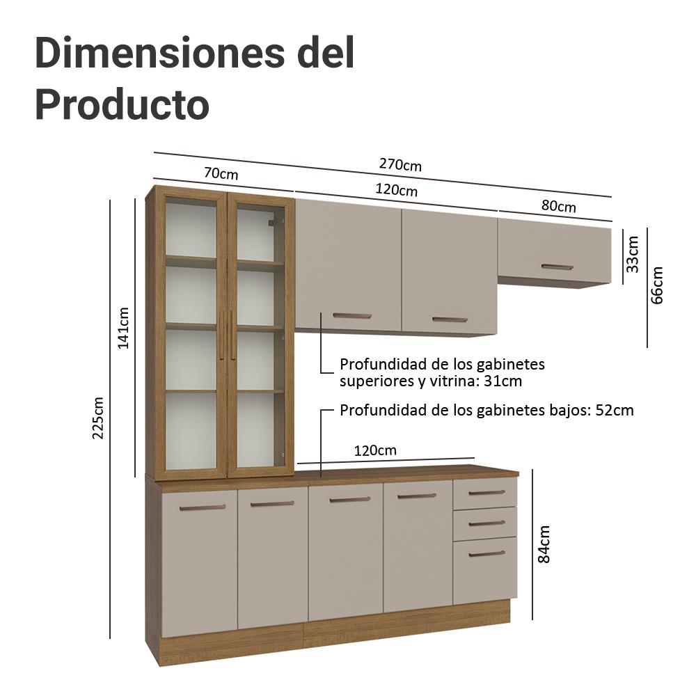Foto 4 pulgar | Cocina Integral Completa Armario De Vidrio Madesa Agata Mn 4