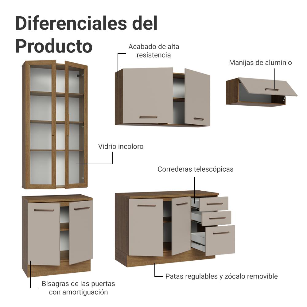 Foto 5 pulgar | Cocina Integral Completa Armario De Vidrio Madesa Agata Mn 4