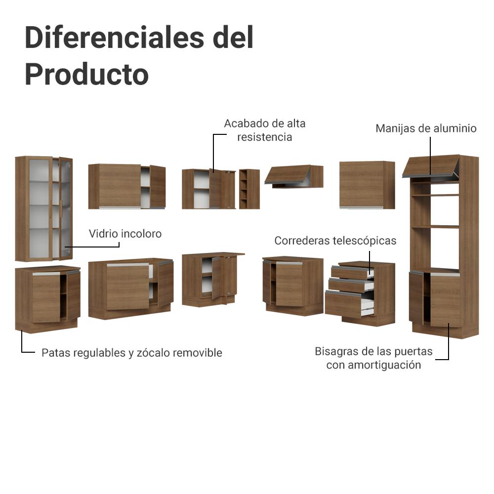Foto 5 pulgar | Cocina Integral Completa Armario De Vidrio Madesa Glamy Mm 2