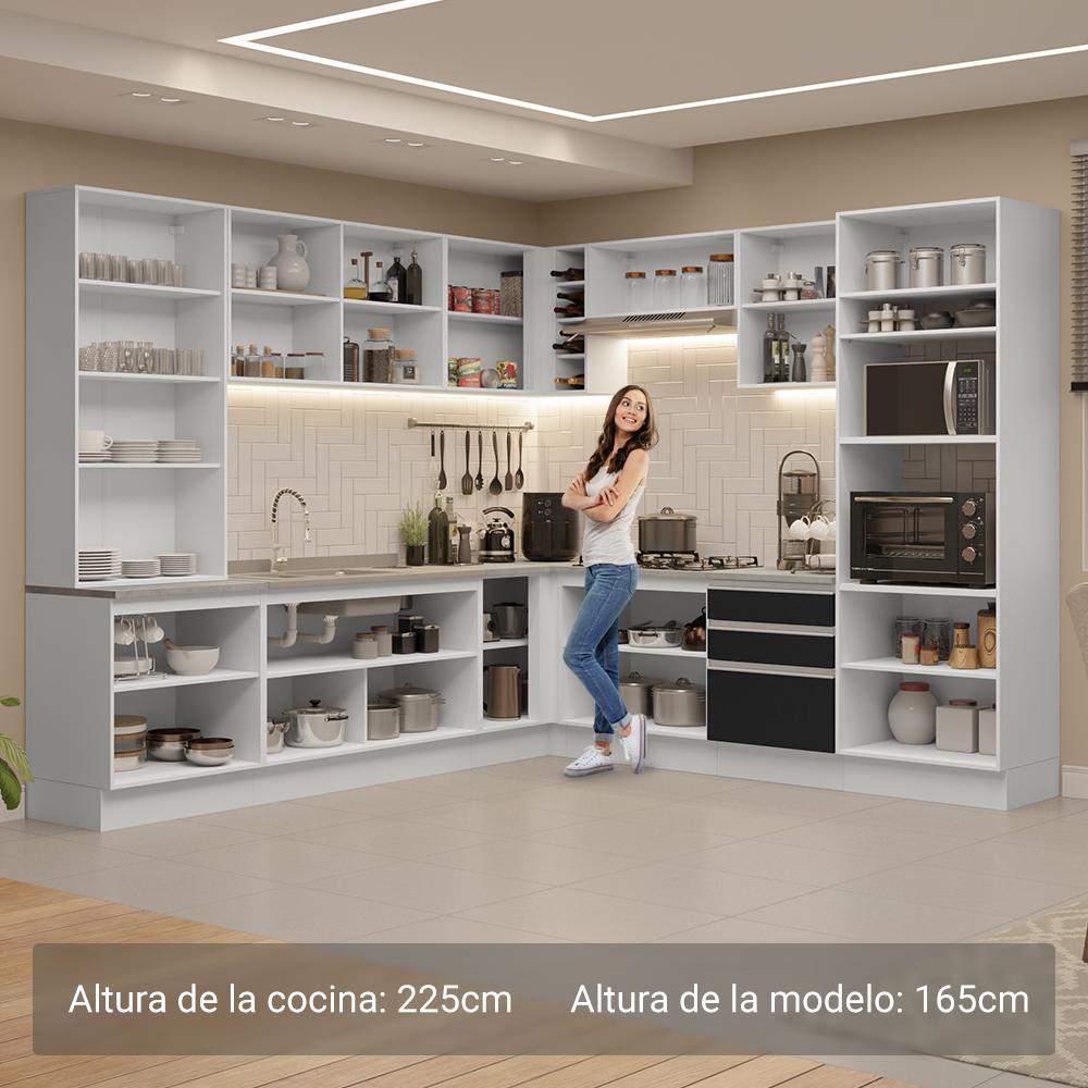 Foto 6 pulgar | Cocina Integral Completa Armario De Vidrio Madesa Glamy Bn 2