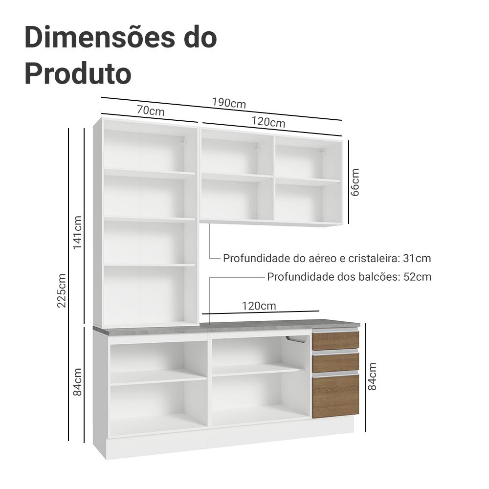 Foto 4 pulgar | Cocina Integral Completa Armario De Vidrio Madesa Glamy Bm 5