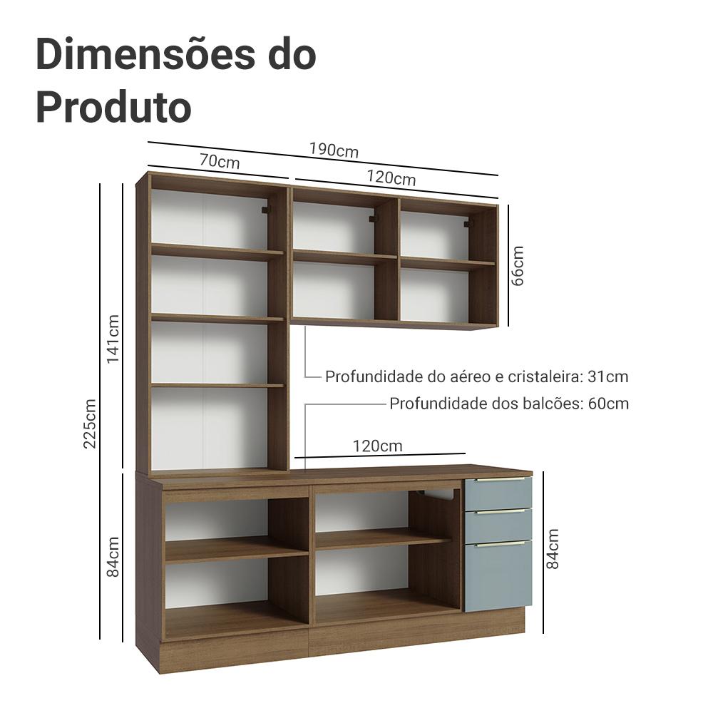 Foto 4 pulgar | Cocina Integral Completa Armario De Vidrio Madesa Lux Mg 02
