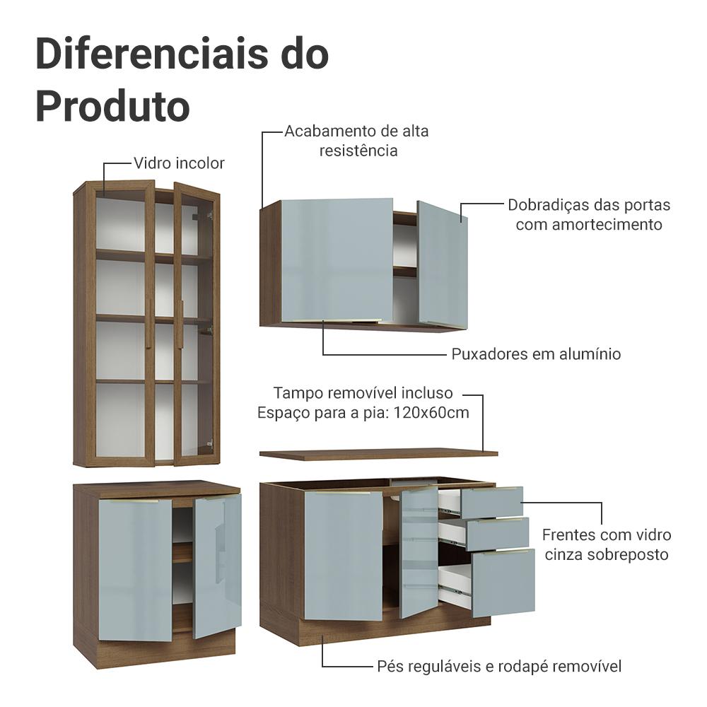 Foto 6 pulgar | Cocina Integral Completa Armario De Vidrio Madesa Lux Mg 02