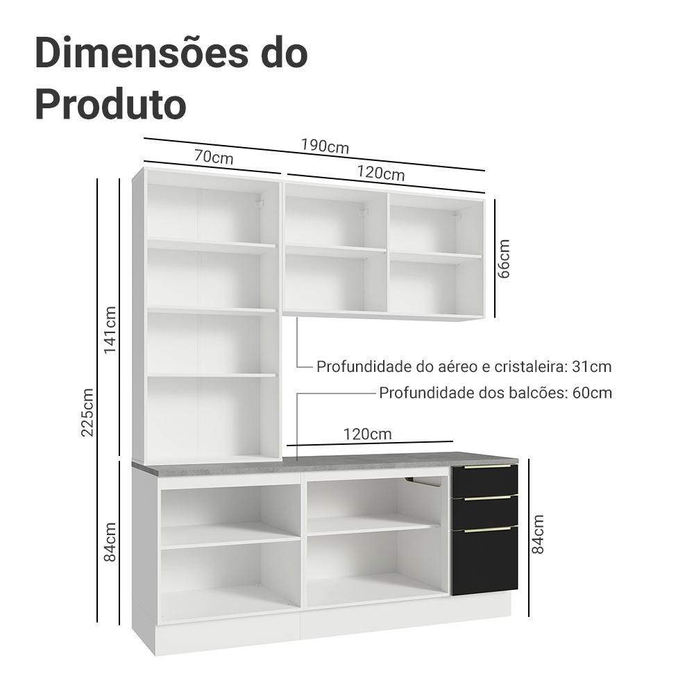 Foto 4 pulgar | Cocina Integral Completa Armario De Vidrio Madesa Lux Bn 02