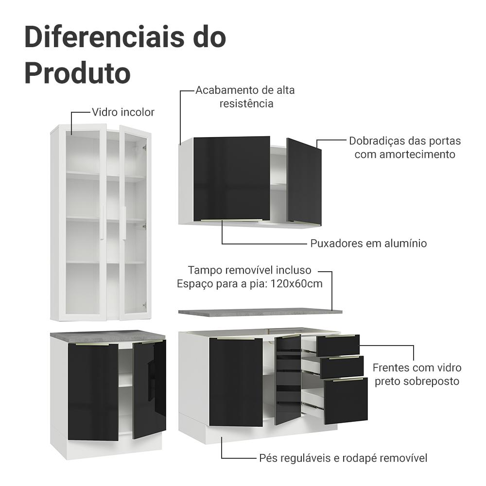 Foto 5 | Cocina Integral Completa Armario De Vidrio Madesa Lux Bn 02