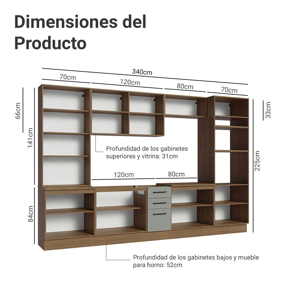 Foto 4 pulgar | Cocina Integral Completa Modular Madesa Agata 340cm Mg 2