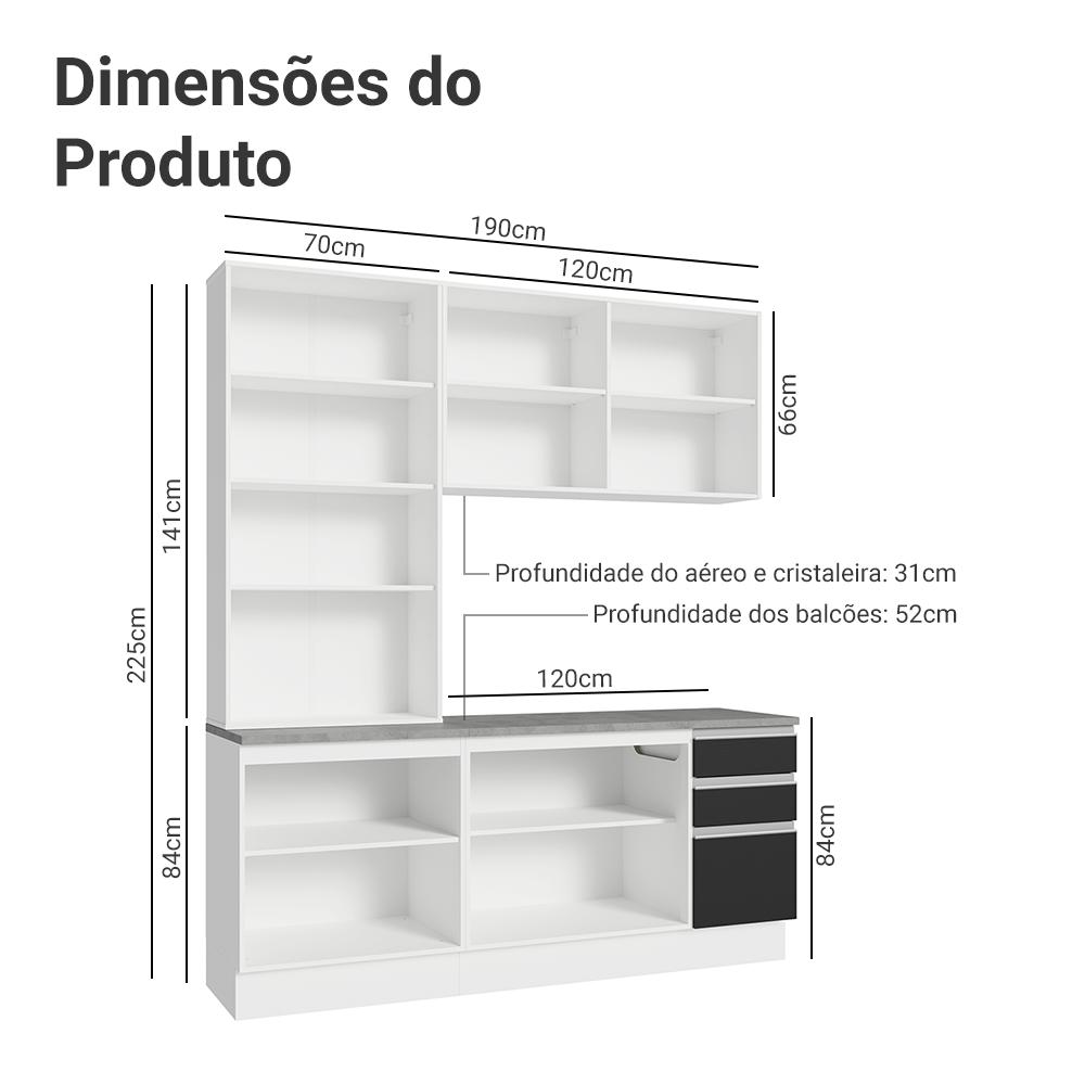 Foto 4 pulgar | Cocina Integral Completa Armario De Vidrio Madesa Glamy Bn 5