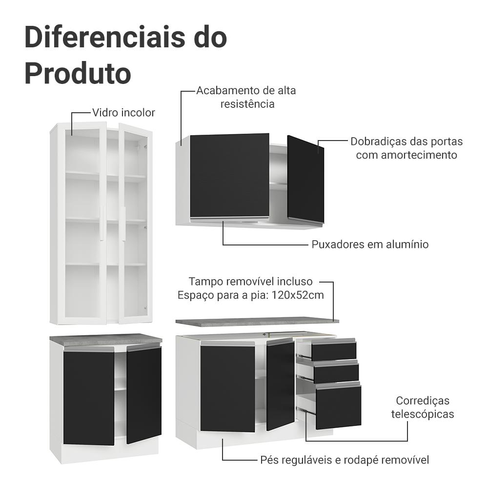 Foto 5 | Cocina Integral Completa Armario De Vidrio Madesa Glamy Bn 5