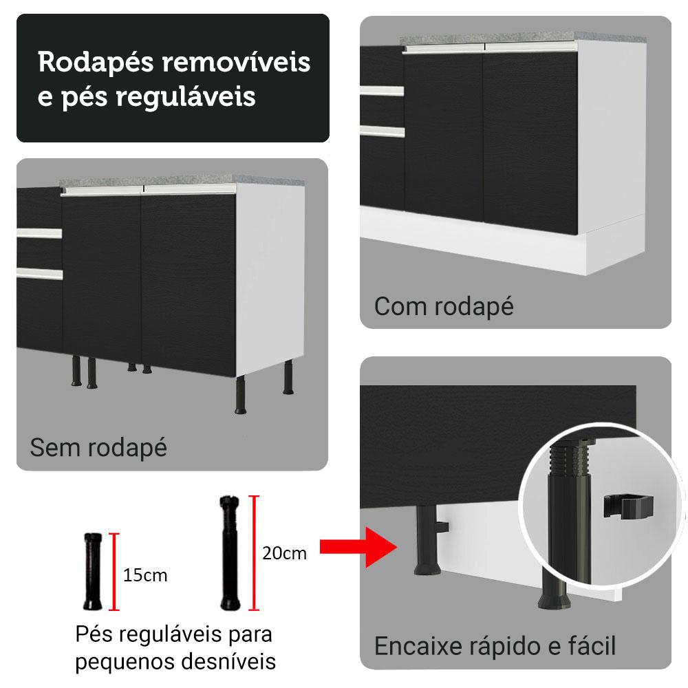 Foto 9 pulgar | Cocina Integral Completa Armario De Vidrio Madesa Glamy Bn 5