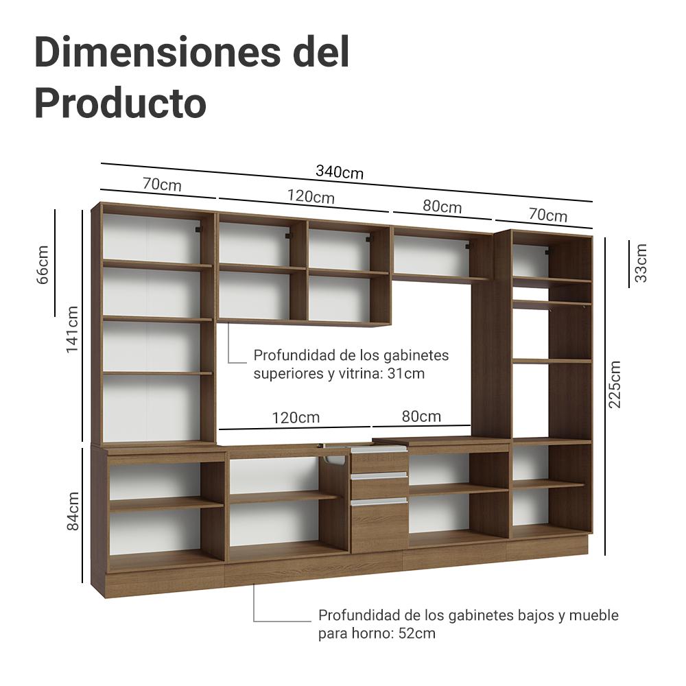 Foto 4 pulgar | Cocina Integral Completa Armario De Vidrio Madesa Glamy Mm 1