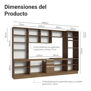 Foto 3 | Cocina Integral Completa Armario De Vidrio Madesa Glamy Mm 1