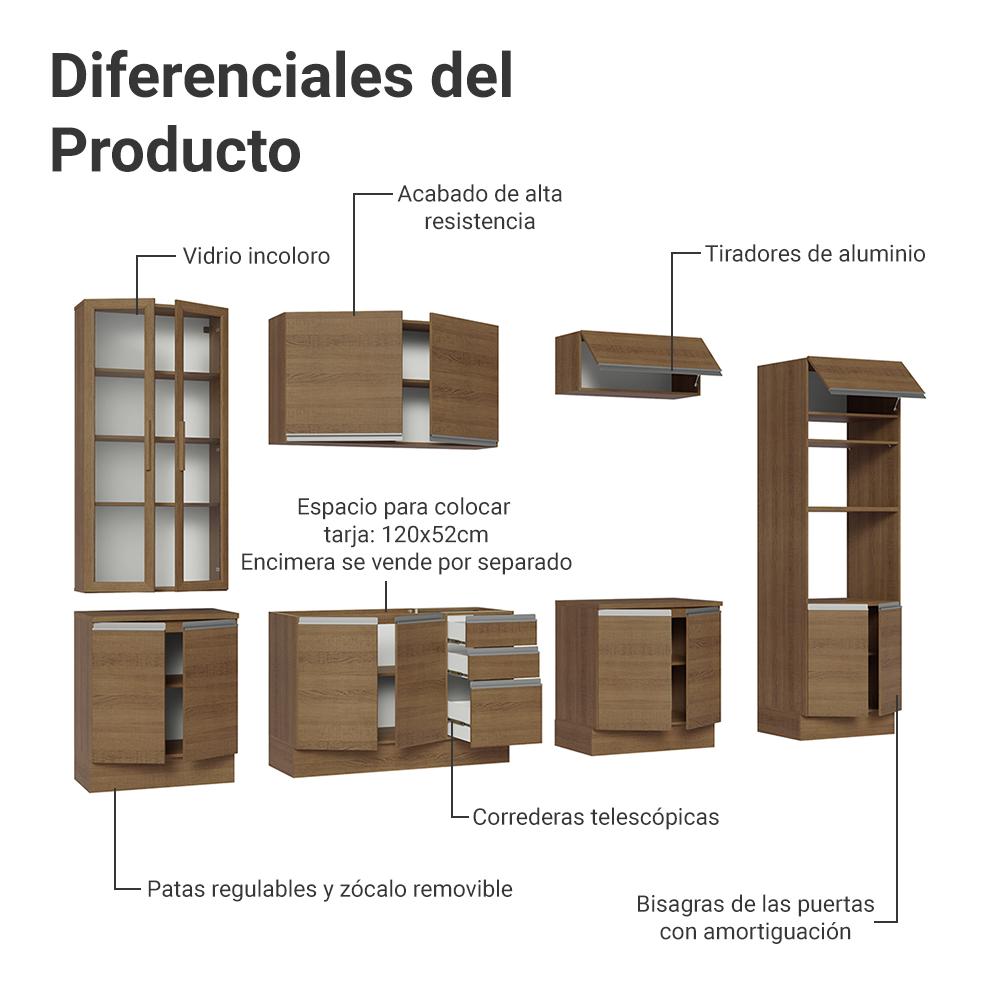 Foto 6 pulgar | Cocina Integral Completa Armario De Vidrio Madesa Glamy Mm 1