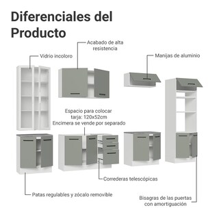 Foto 5 | Cocina Integral Completa Armario De Vidrio Madesa Agata Bg 3