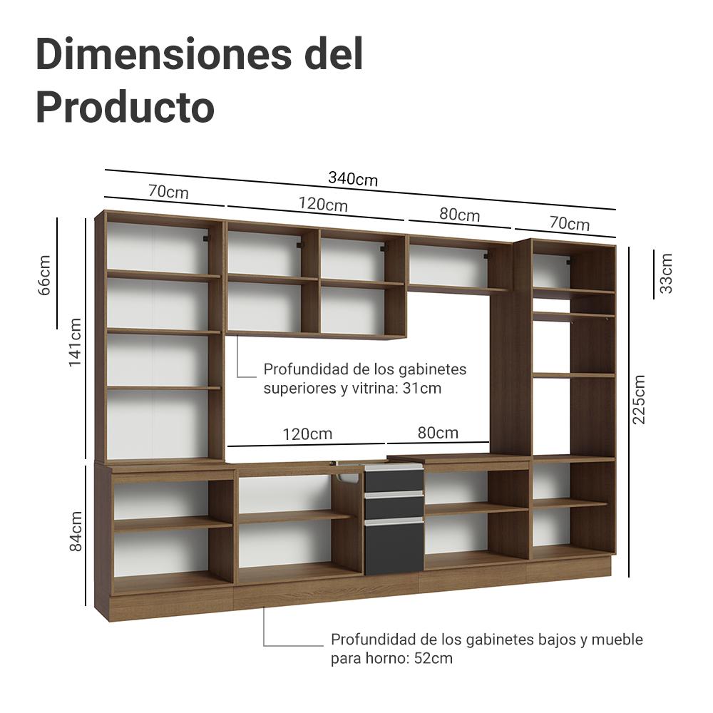 Foto 3 | Cocina Integral Completa Armario De Vidrio Madesa Glamy Mn 1