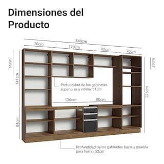 Foto 3 | Cocina Integral Completa Armario De Vidrio Madesa Glamy Mn 1