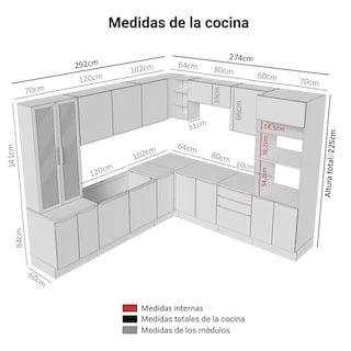 Foto 3 | Cocina Integral Completa Armario De Vidrio Madesa Mn 01