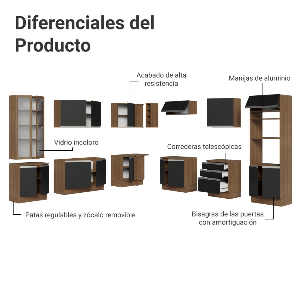 Foto 4 | Cocina Integral Completa Armario De Vidrio Madesa Lux Mn 01