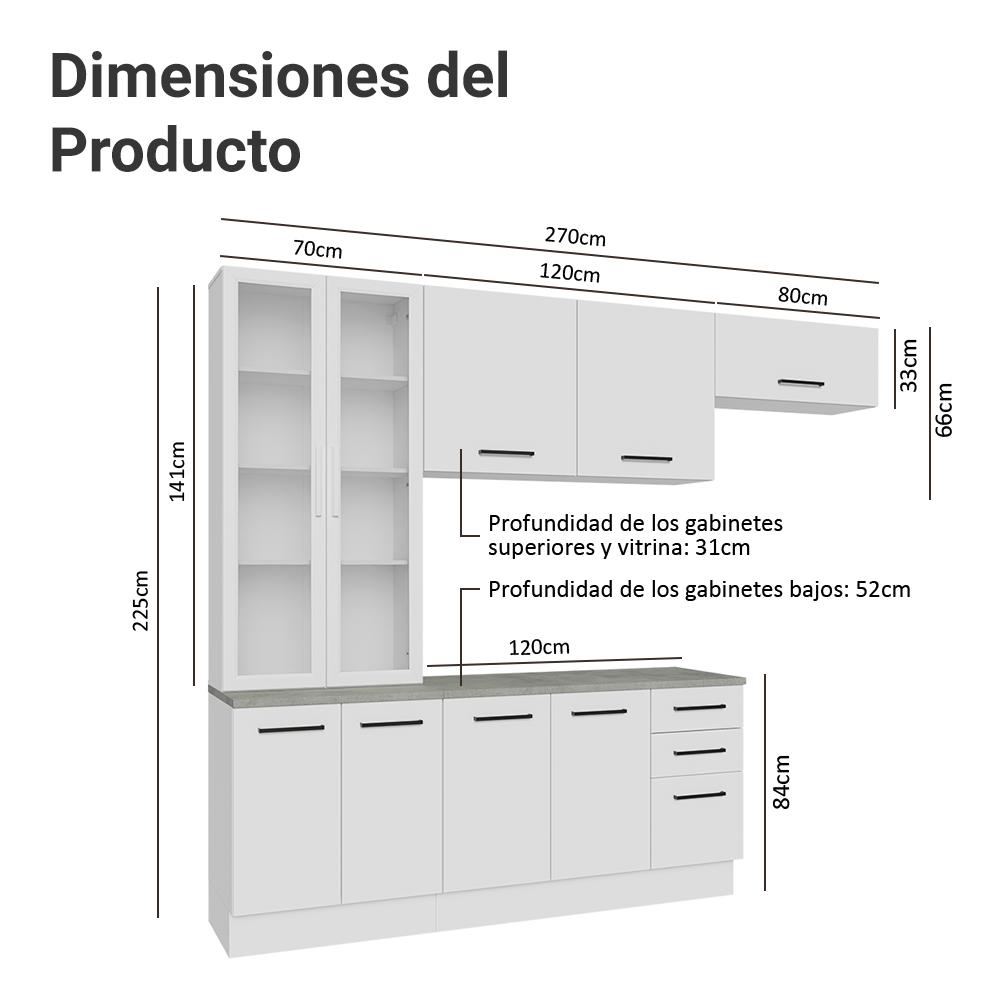 Foto 4 pulgar | Cocina Integral Completa Armario De Vidrio Madesa Agata Bc 12