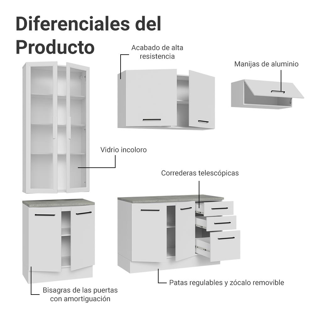 Foto 5 pulgar | Cocina Integral Completa Armario De Vidrio Madesa Agata Bc 12
