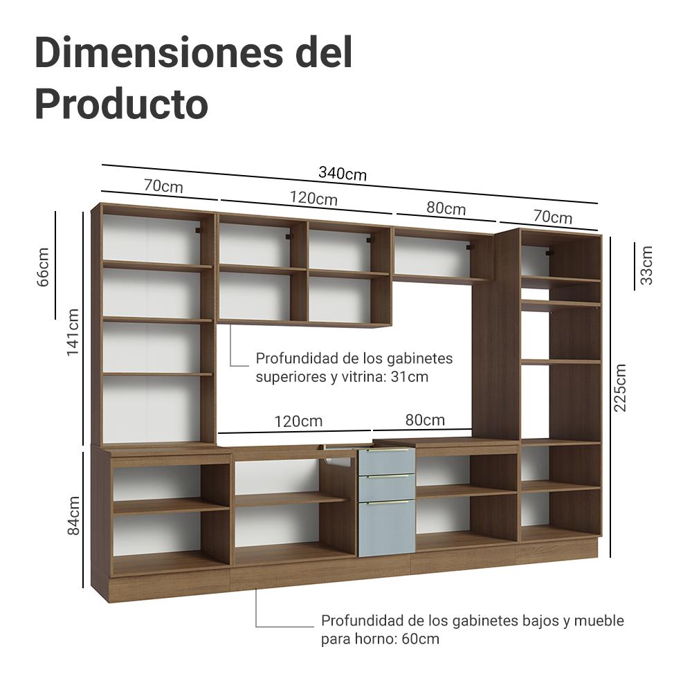Foto 3 | Cocina Integral Completa Armario De Vidrio Madesa Lux Mg 03