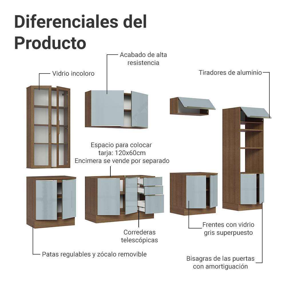 Foto 5 | Cocina Integral Completa Armario De Vidrio Madesa Lux Mg 03