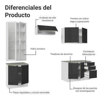 Foto 4 | Cocina Integral Completa Armario De Vidrio Madesa Lux Bn 04