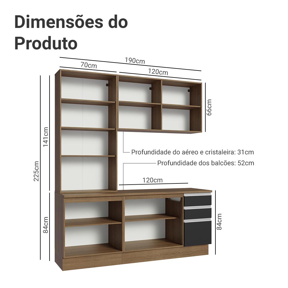 Foto 4 pulgar | Cocina Integral Completa Modular Madesa Glamy 190cm Mn 05