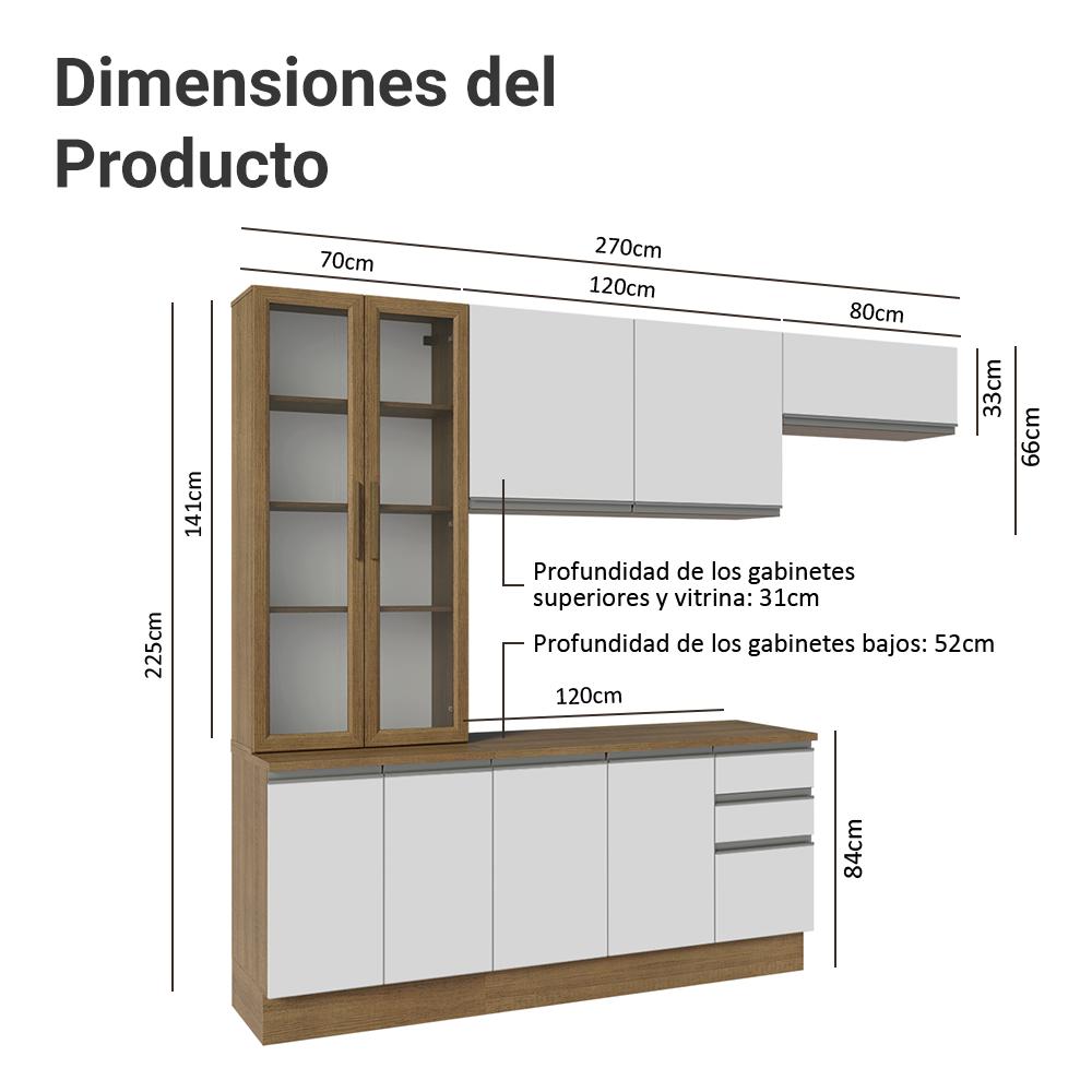 Foto 4 pulgar | Cocina Integral Completa Modular Madesa Glamy 270cm Mb 16