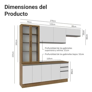 Foto 3 | Cocina Integral Completa Modular Madesa Glamy 270cm Mb 16