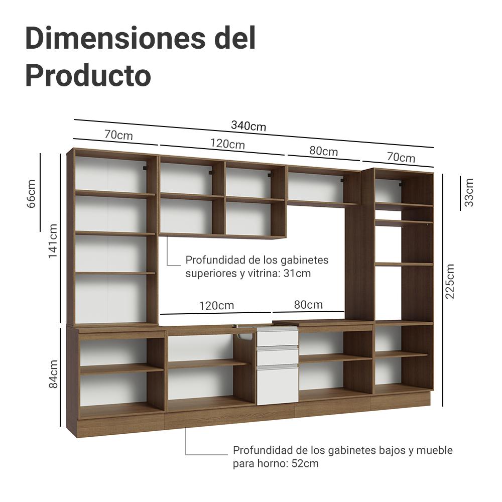 Foto 4 pulgar | Cocina Integral Completa Armario De Vidrio Madesa Glamy Mb 1