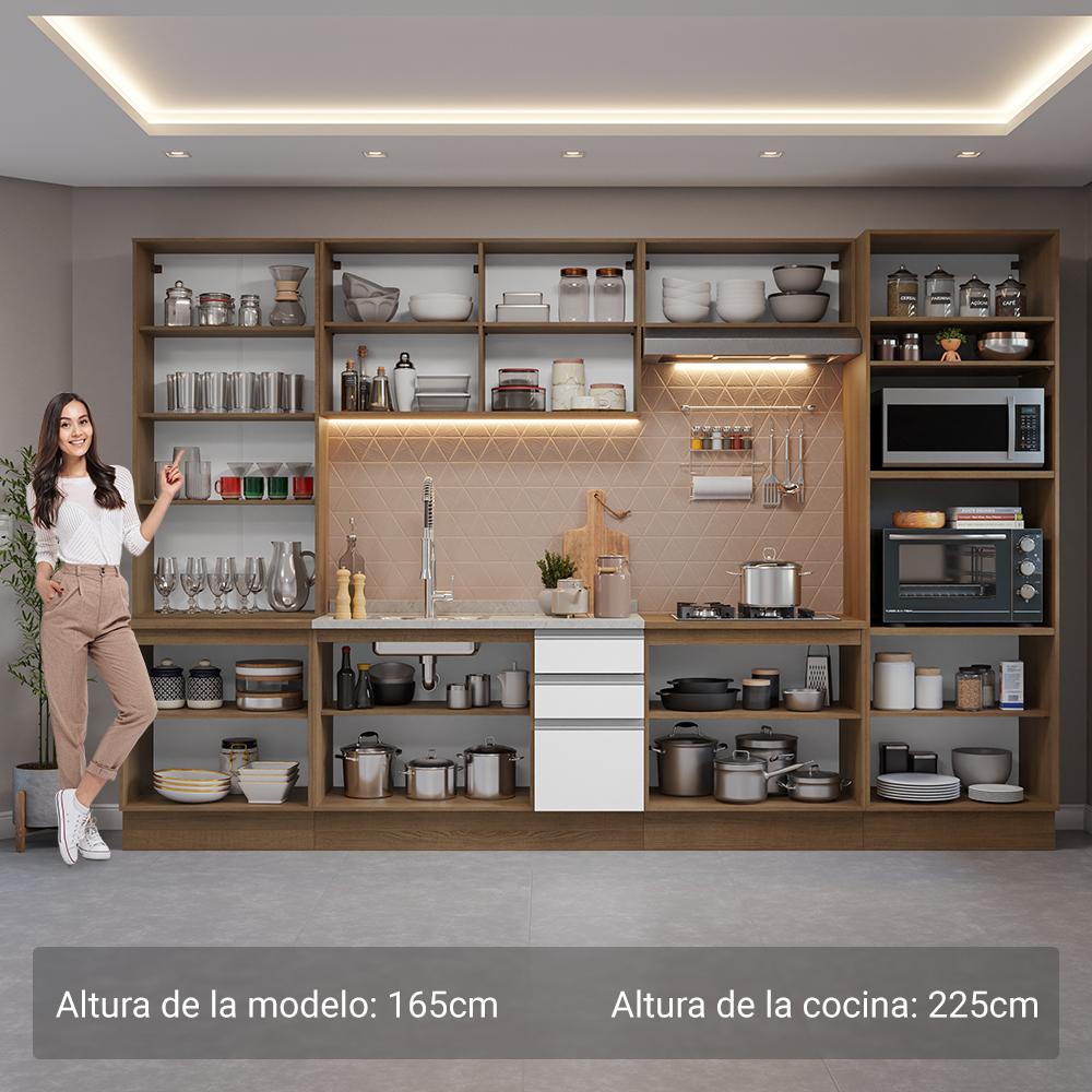 Foto 5 pulgar | Cocina Integral Completa Armario De Vidrio Madesa Glamy Mb 1