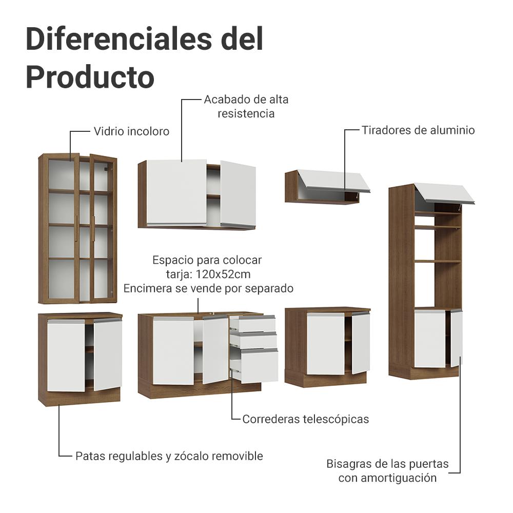 Foto 6 pulgar | Cocina Integral Completa Armario De Vidrio Madesa Glamy Mb 1