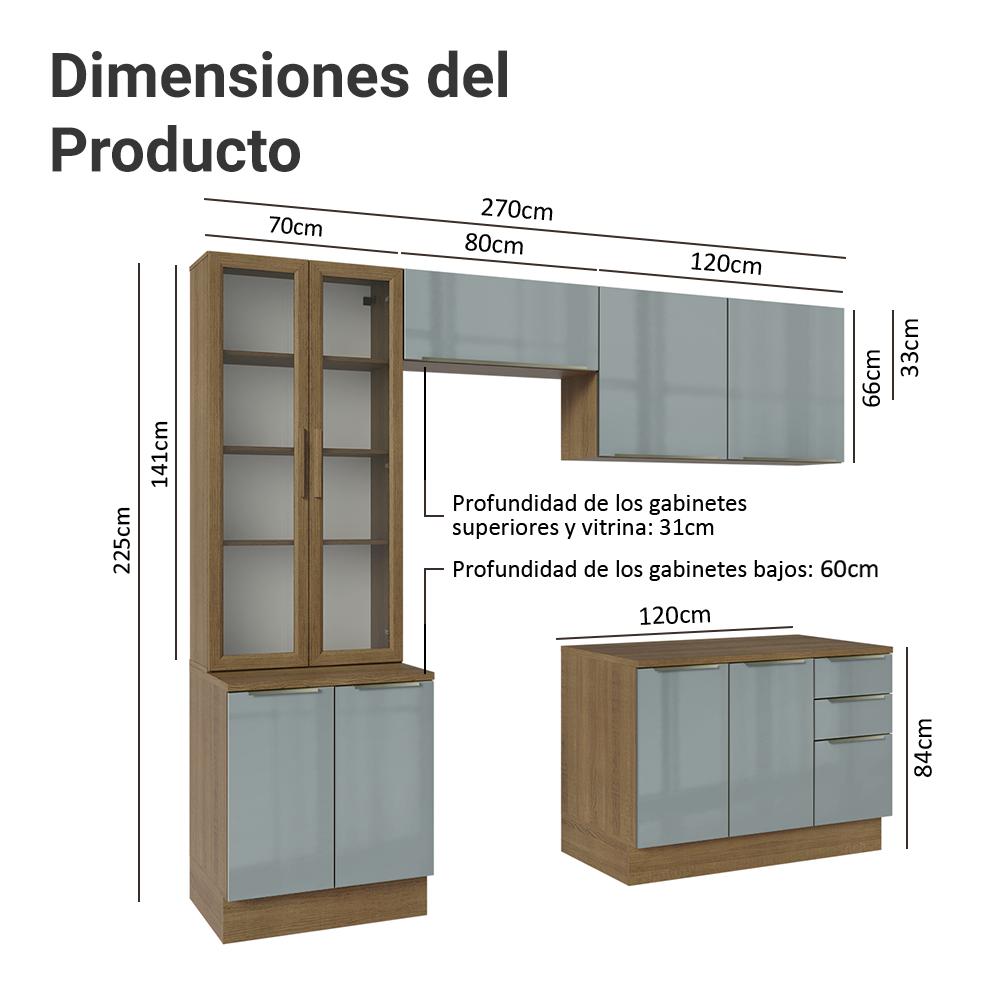 Foto 4 pulgar | Cocina Integral Completa Armario De Vidrio Madesa Lux Mg 04
